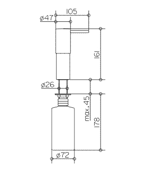 Дозатор для жидкого мыла для встраивания в столешницу или на умывальник 161 мм KEUCO ELEGANCE NEW 11649 010201 Хром (изделие снято с производства)