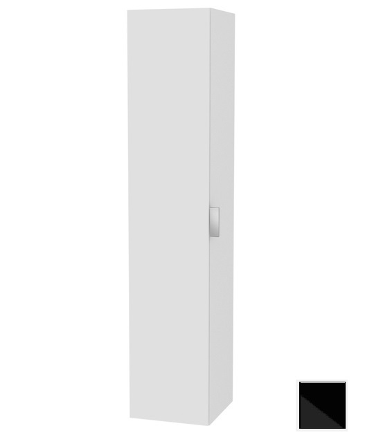 Шкаф - пенал высокий подвесной KEUCO EDITION 11 31330 570001 петли слева, 4 стеклянные полки, корпус матовый лак/фасад глянцевое стекло, чёрный