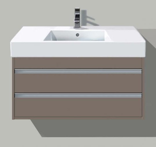 Тумба подвесная под раковину Duravit Ketho KT 6642 43 с двумя выдвижными ящиками, базальт матовый