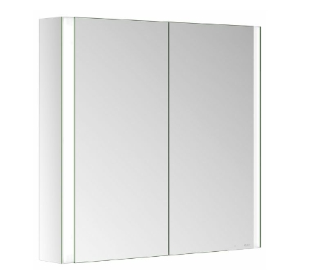 Зеркальный шкаф с подсветкой для настенного монтажа KEUCO Somaris 14502 002100 127 мм х 800 мм х 710 мм, с 2 поворотными дверцами, цвет корпуса Зеркальный