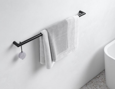 Полотенцедержатель KEUCO COLLECTION REVA 12801 370800 800 мм, со встроенным крючком, чёрный матовый