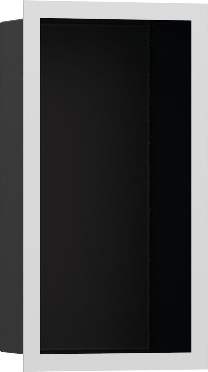 Настенный короб HANSGROHE XtraStoris Individual 56095700 с дизайнерской рамой, 300 мм х 150 мм х 100 мм, матовый чёрный/матовый белый