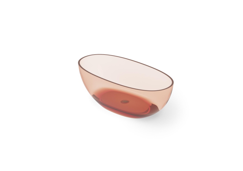 Ванна овальная отдельностоящая из полимера DEA DESIGN NATURE Brown Copper R9 1650 мм х 800 мм х 580 мм, с сифоном и донным клапаном, цвет Brown Copper R9