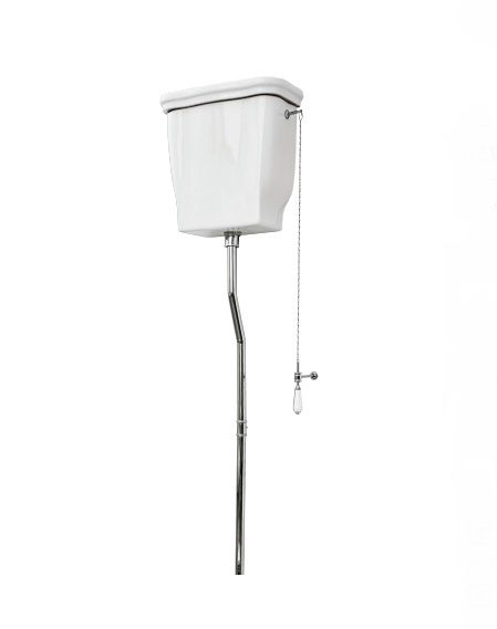 Сливной механизм для подвесного бачка ARTCERAM HERMITAGE HEA006 71 с ручкой и со сливной трубой, хром