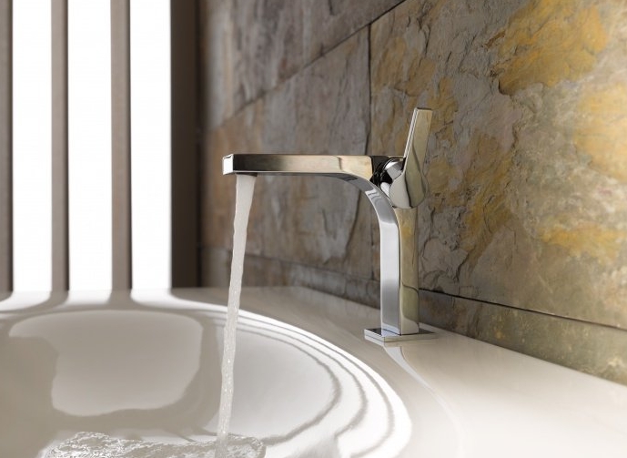 Однорычажный смсеитель для раковины KEUCO EDITION 11 51102 130000 с донным клапаном, чёрный шлифованный хром