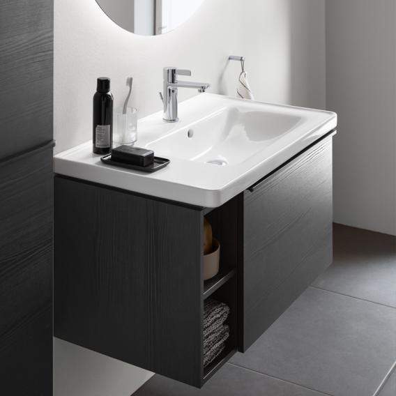 Тумба подвесная под раковину DURAVIT D-Neo DE425702222 784 мм х 452 мм, с выдвижным ящиком и открытой боковой полкой, белый глянцевый