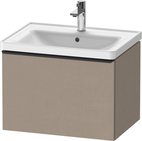 Тумба подвесная под раковину DURAVIT D-Neo DE425407575 634 мм х 452 мм, с одним выдвижным ящиком, лён