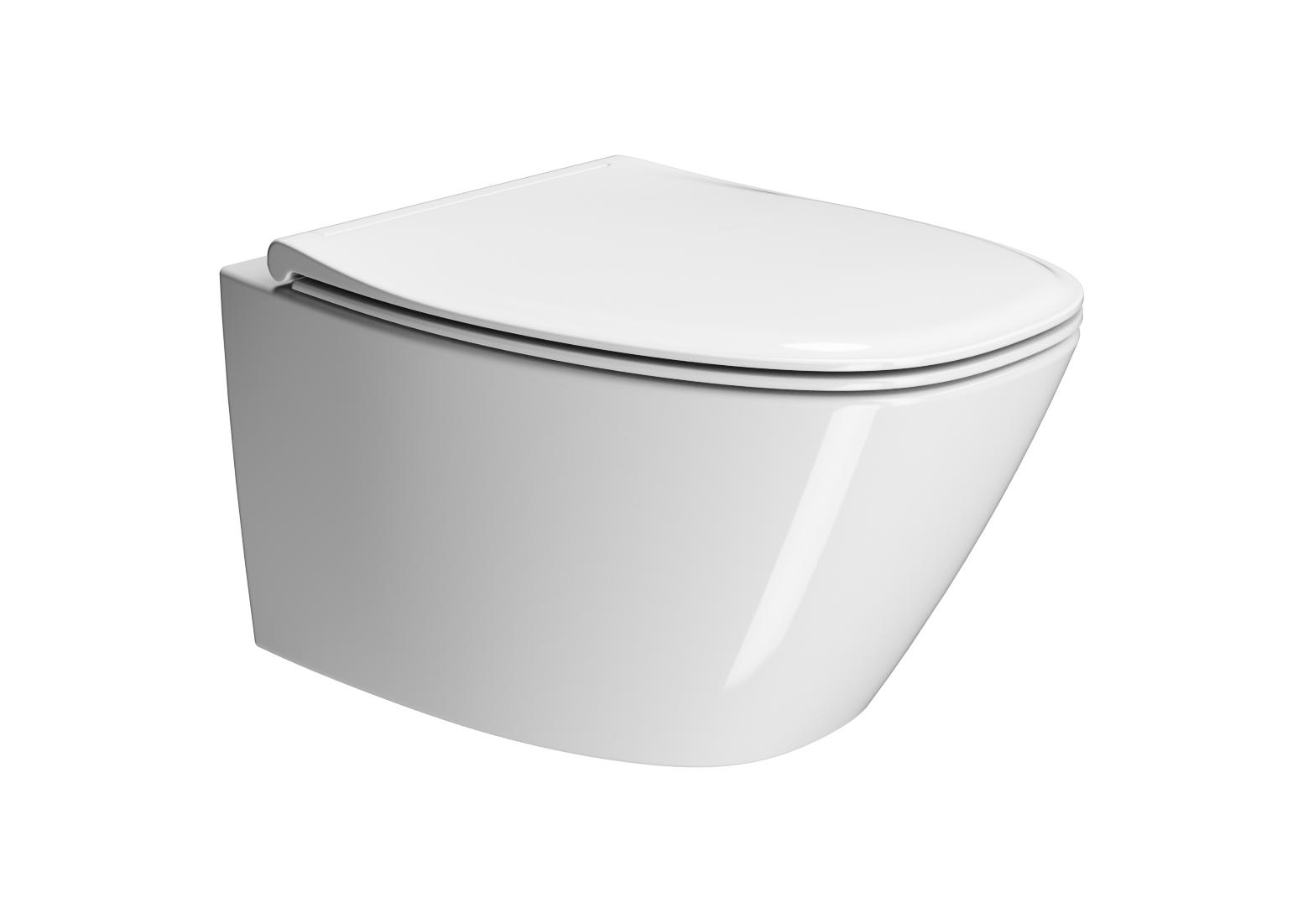 Унитаз подвесной безободковый GSI MODO+ 8415FR411 540 мм х 370 мм, с Swirlflush, с креплением, белый глянцевый (старый артикул 841511 / 8415FR211)