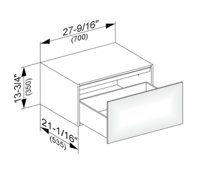 Тумба боковая подвесная KEUCO EDITION 11 31322 140000 с одним выдвижным фронтом, корпус матовый лак/фасад глянцевое стекло, трюфель