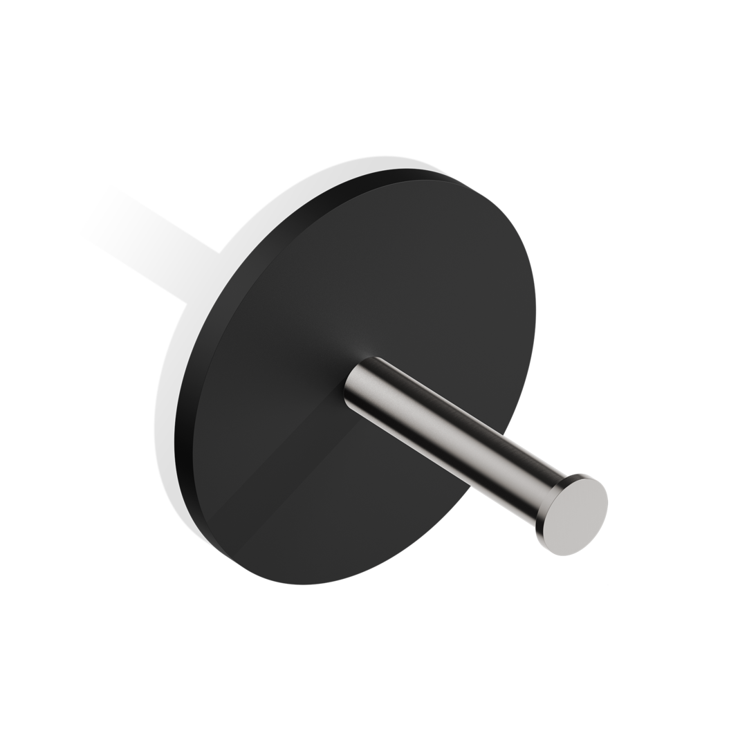 Держатель туалетной бумаги DECOR WALTHER (STONE TPH1) 0974465   Ø15 х 12,5 см, композит/металл, цвет: черный матовый/сталь матовая