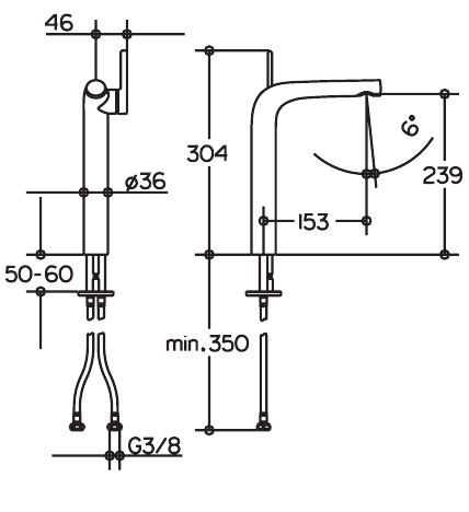 Однорычажный смеситель для умывальника Keuco Edition Lignatur 53302 010102 хром