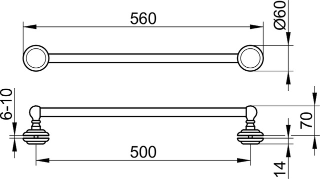 Поручень 500 мм KEUCO ASTOR 02108 010501 Хром