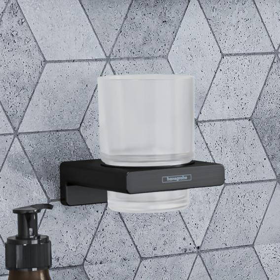 Держатель для стакана HANSGROHE AddStoris 41749340 Шлифованный чёрный хром