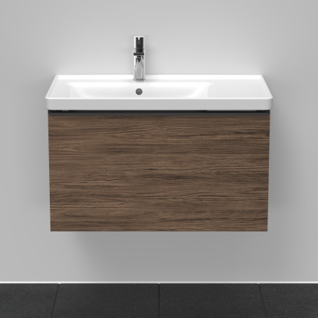 Тумба подвесная под раковину DURAVIT D-Neo DE425502121 784 мм х 452 мм, с одним выдвижным ящиком, орех тёмный