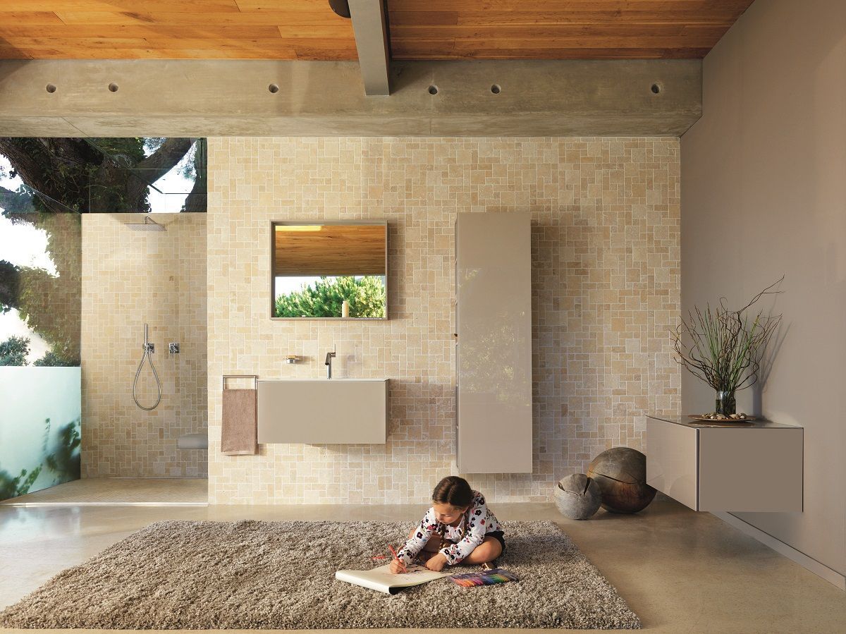 Боковая тумба Keuco Plan 32926 180000 корпус ламинированный матовый кашемир, фасад стекло кашемир глянцевый