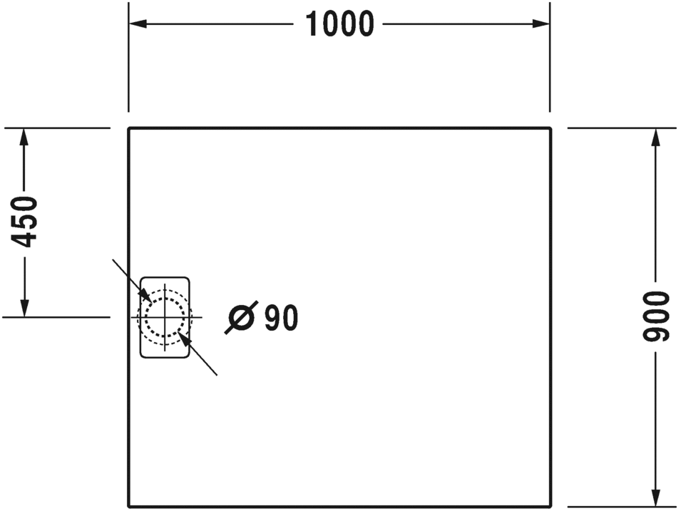 Душевой поддон DURAVIT Stonetto 720166380000000 1000 мм х 900 мм, белый