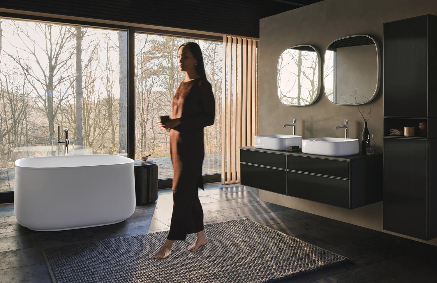 Зеркало с подсветкой и обогревом DURAVIT ZENCHA ZE7065000000000 500 мм х 500 мм, белое
