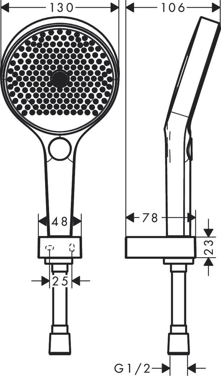 Душевой набор Hansgrohe Rainfinity Porter 130 3jet 26851700 с держателем и шлангом 160 см, Белый матовый