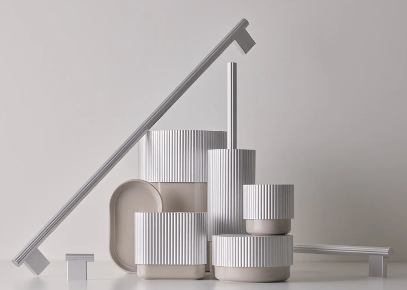 Ершик для унитаза настенный DECOR WALTHER  OF.LINE WBG   0671645   44 x 11 x 10 см, алюминий/фарфор, цвет Champagner (шампань)/Dunе (песочный матовый)