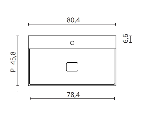 Раковина накладная BMT BLUES 4.0  801 743 IBE 07 DK    804х132х458мм, с отверстием под смеситель, без перелива, Gres Pietra Grey Opaco