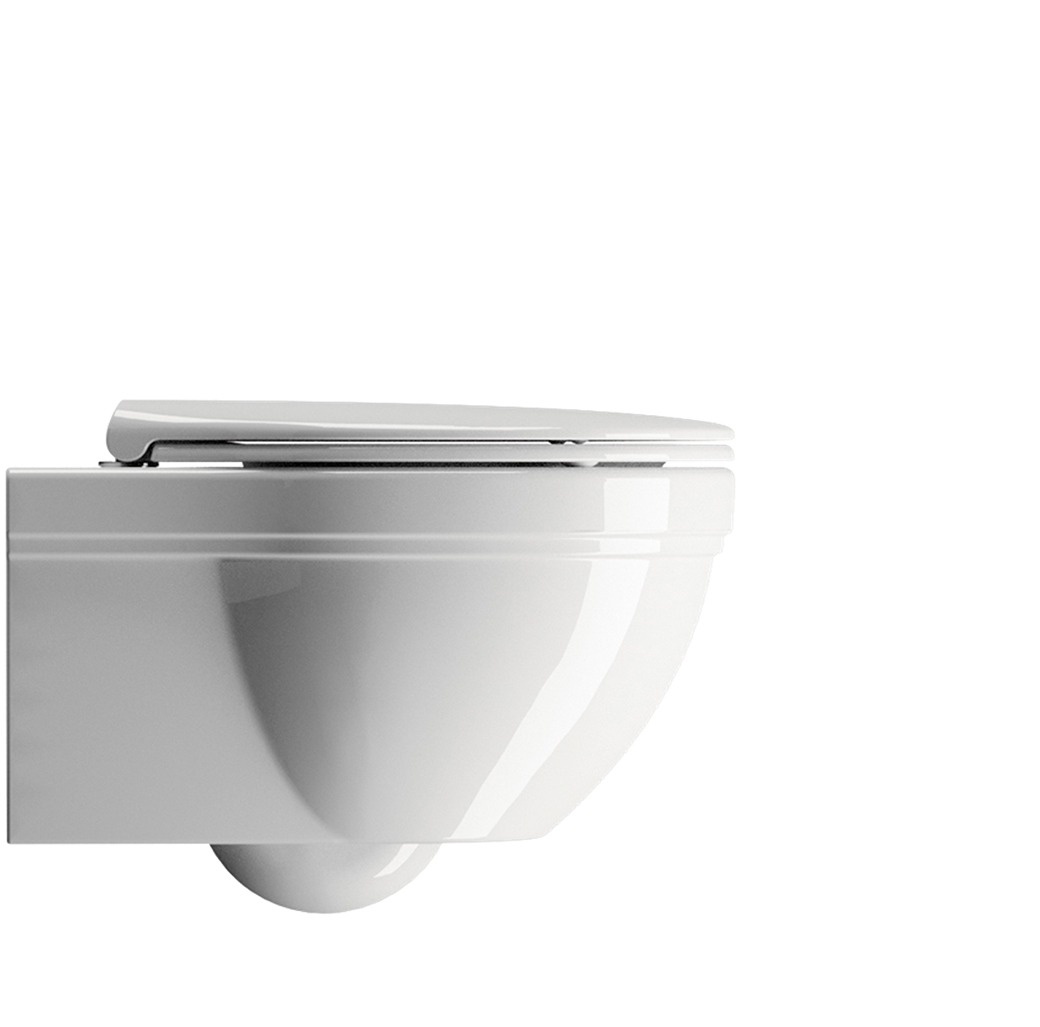 Унитаз подвесной GSI CLASSIC 8712FR211 550 мм х 370 мм, с крепежом, цвет Белый глянцевый