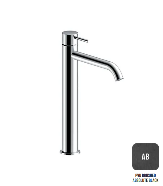 Высокий однорычажный смеситель для раковины ALMAR WASH BASIN E214002.AB излив 188 мм, цвет Absolute Black