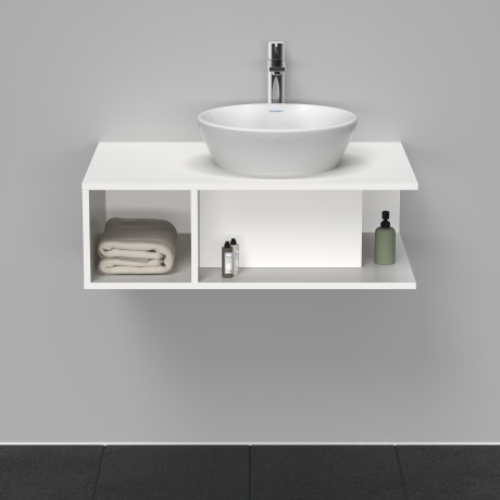 Тумба подвесная под раковину DURAVIT D-Neo DE495801818 800 мм х 550 мм, с консолью, с открытой полкой слева, белый матовый