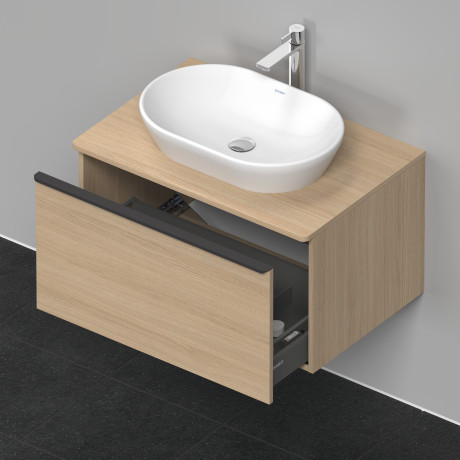 Тумба подвесная под раковину DURAVIT D-Neo DE494703030 800 мм х 550 мм, с консолью, с одним выдвижным ящиком, натуральный дуб