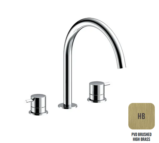 Двухвентильный смеситель для раковины ALMAR WASH BASIN E214004.HB излив 221 мм, цвет High Brass