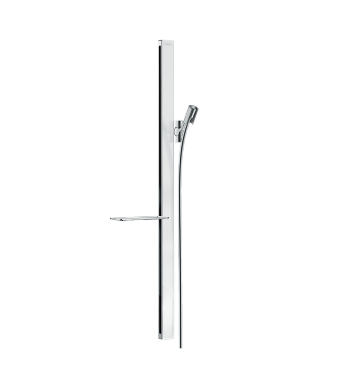 Штанга для душа HANSGROHE Unica E 27640400 с держателем для лейки, полкой и шлангом, цвет Белый/Хром