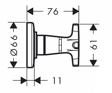 Запорный вентиль Hansgrohe Logis Classic 71976000 наружная часть хром