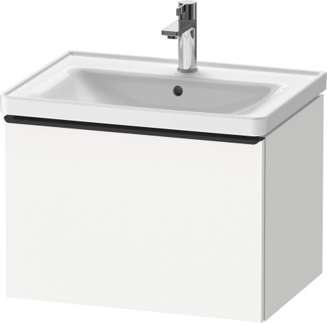 Тумба подвесная под раковину DURAVIT D-Neo DE425401818 634 мм х 452 мм, с одним выдвижным ящиком, белый матовый
