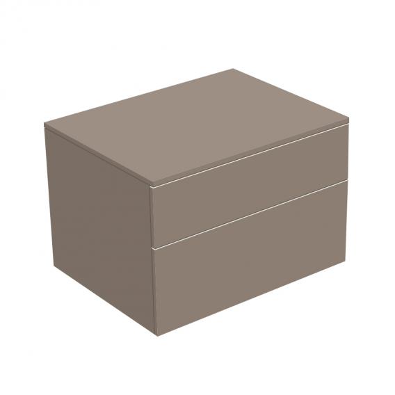 Тумба боковая подвесная KEUCO EDITION 400 31743 370000 с двумя выдвижными фронтальными ящиками, корпус/фасад структурный лак, трюфель