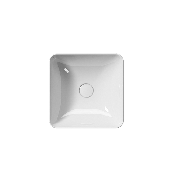 Раковина накладная квадратная GSI NUBES 903811 380 мм х 380 мм, без отверстия под смеситель, без перелива, белая глянцевая
