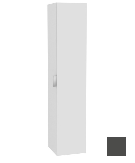 Шкаф - пенал высокий подвесной KEUCO EDITION 11 31331 390002 петли справа, с корзиной для белья, корпус/фасад структурный лак, антрацит