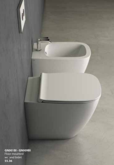 Сиденье для унитаза GLOBO GENESIS GN020BI 461 мм х 360 мм, съёмное, Soft-Close, белое глянцевое