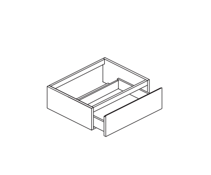 Тумба подвесная для раковины BMT Galaxy 937 205 FCF 01 437  500х243х500 мм, с 1 выдвижным ящиком, цвет Fondente Opaco