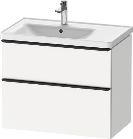 Тумба подвесная под раковину DURAVIT D-Neo DE435701818 784 мм х 452 мм, с выдвижным ящиком и выдвижным отделением, белый матовый