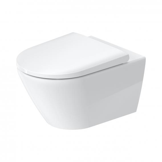 Унитаз подвесной + сиденье Duravit D-Neo Rimless 45770900A1 370 мм х 540 мм, с вертикальным смывом, без смывного края, с креплением Durafix, белый
