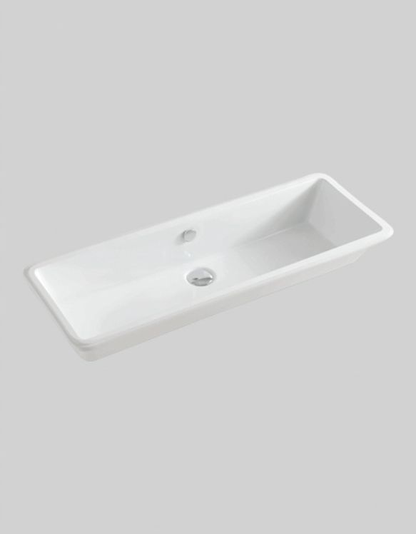 Раковина встраиваемая снизу ARTCERAM GEA GEL002 01 00 900 мм х 330 мм, без отверстия под смеситель, c переливом, белый глянцевый