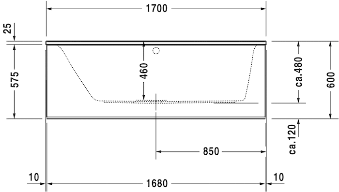 Акриловая встраиваемая ванна Duravit Darling New 700242000000000 1700 х 750