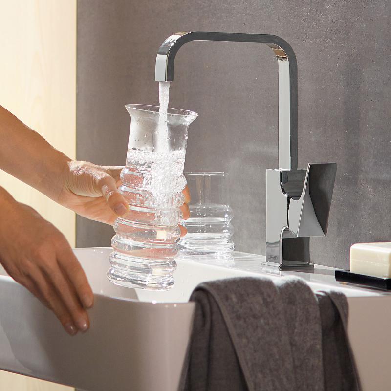 Смеситель для раковины с донным клапаном и поворотным изливом Hansgrohe Metropol 32511000 Хром