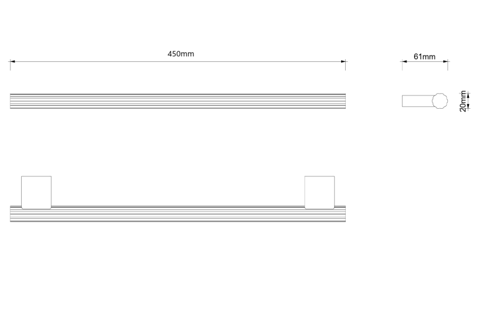 Полотенцедержатель настенный DECOR WALTHER  OF.LINE HTE45   0670290   2 x 45 x 6 см,  алюминий фактурный, цвет Mocca (коричневый матовый)