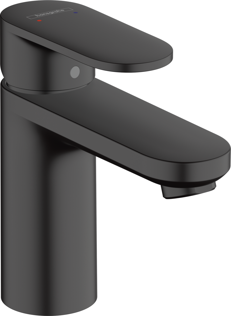 Смеситель для раковины HANSGROHE Vernis Blend 71551670 со сливным гарнитуром, матовый чёрный