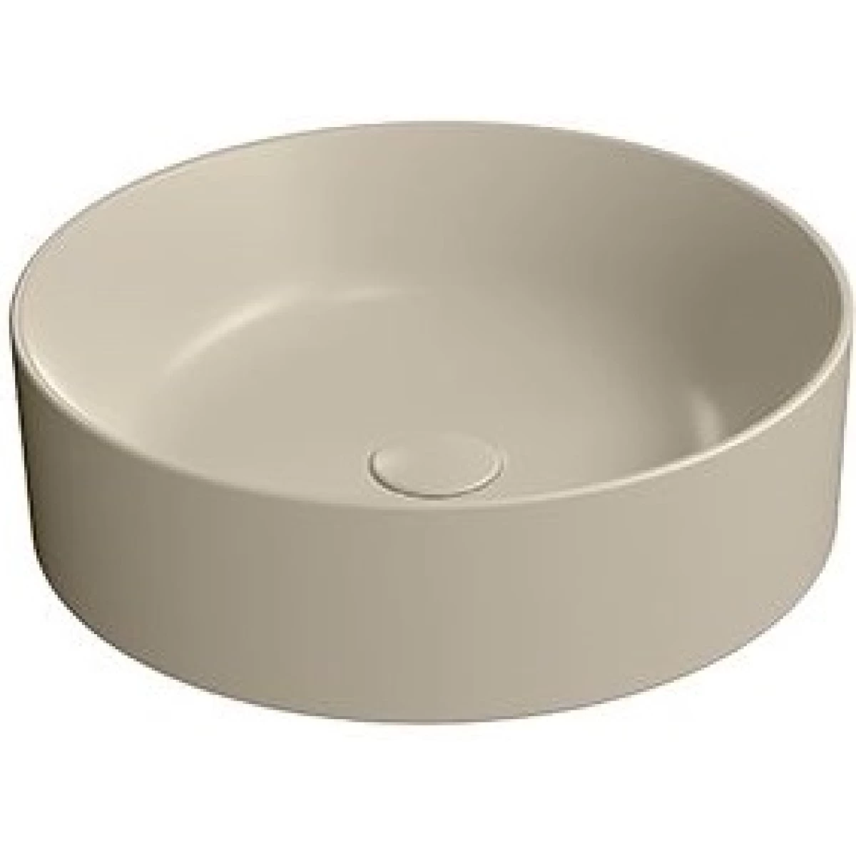 Раковина накладная круглая GSI KUBE X 942708 450 мм х 450 мм, без отверстия под смеситель, без перелива, цвет Creta Matte