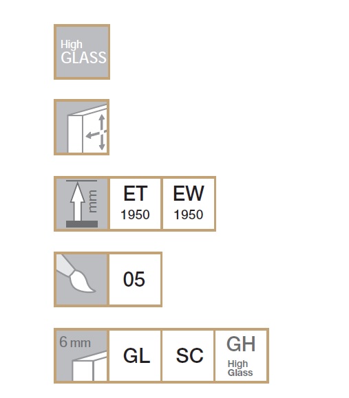 РАСПРОДАЖА Дверь левая распашная для прямоугольной кабины PROVEX E-lite 0005 ET 05 GH L 1000 мм х 1950 мм, блестящий алюминий, стекло прозрачное с покрытием High Glass