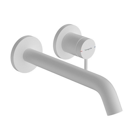 Однорычажный настенный смеситель для раковины Hansgrohe Tecturis S 73351700 скрытого монтажа, цвет Белый матовый