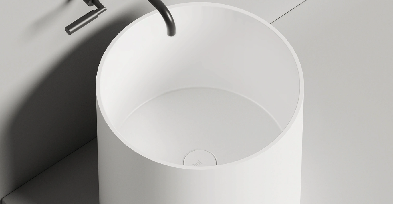 Раковина накладная округлая SALINI ARMONIA 04 130118M 460х460х450мм, S-Stone, без донного клапана, цвет Белый матовый