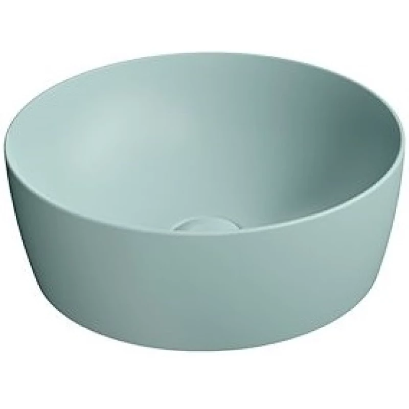 Раковина-чаша накладная круглая GSI NUBES 903915 400 мм х 400 мм, без отверстия под смеситель, без перелива, цвет Ghiaccio Matte