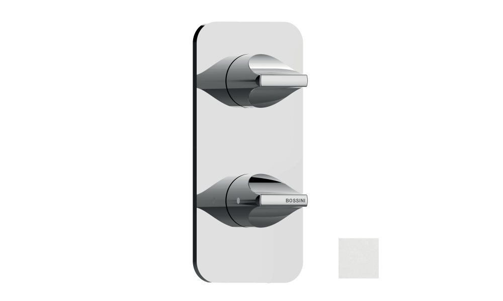 Наружная часть термостата HighFlow BOSSINI Apice Z035202.030 с цельной панелью, белый матовый (изделие снято с производства)